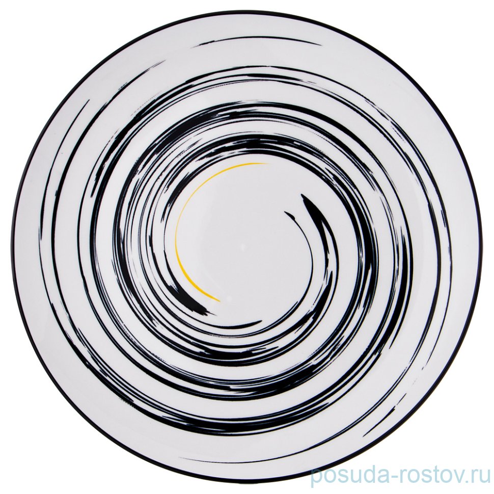 Тарелка 27 см черно-белое "Vogue /с жёлтым" / 190449