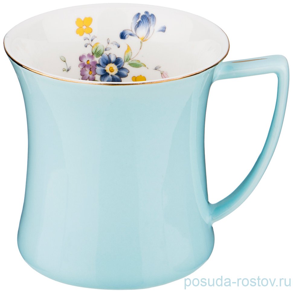 Кружка 400 мл голубая "времена года" / 193886