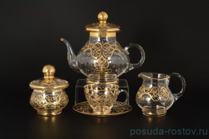 Чайный сервиз на 6 персон 15 предметов &quot;Relif /золото&quot; И-В / 105683