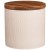 Банка для сыпучих продуктов 700 мл с деревянной крышкой 11 х 11 см "Crocus /Бежевая" / 235744