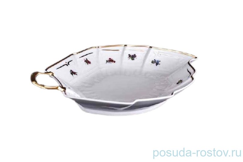 Блюдо 24 см лист Bohemia Porcelan Moritz Zdekauer 1810 s.r.o. "Анжелика 852 /Мелкие цветы" / 027617 Блюдо 24 см лист Bohemia Porcelan Moritz Zdekauer 1810 s.r.o. "Анжелика 852 /Мелкие цветы" / 027617