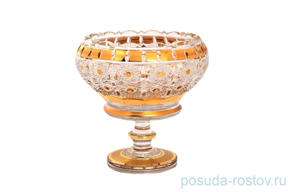Конфетница 20 см н/н "Max Crystal /Золотые окошки /шарики" / 148453 Конфетница 20 см н/н "Max Crystal /Золотые окошки /шарики" / 148453