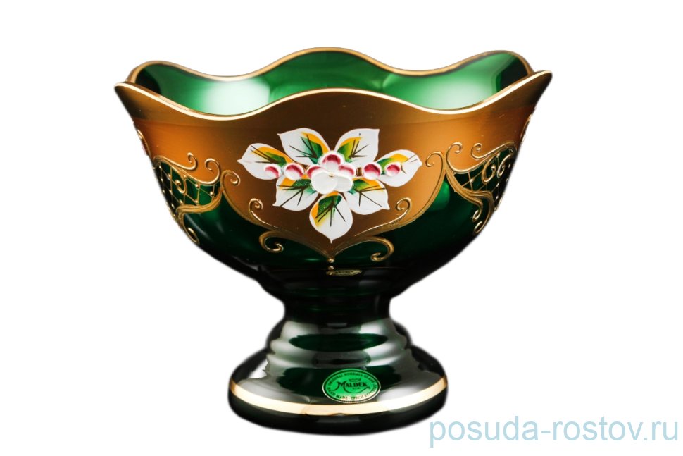 Конфетница 16 см н/н "Лепка зеленая /волна" / 096874