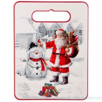 Подставка под горячее 20 х 15 см &quot;С новым годом! /Санта Клаус и снеговик&quot; / 330953