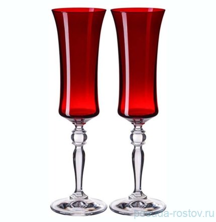 Бокалы для шампанского 190 мл 2 шт &quot;Грация /Красные&quot;  / 277149