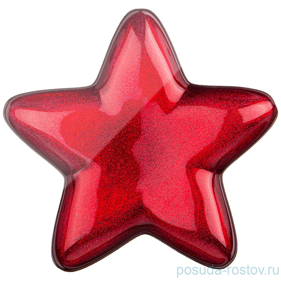 Блюдо 22 см Звезда "Star red shiny" / 259916