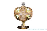 Вазочка 11 см с крышкой н/н &quot;Хрусталь с золотом&quot; / 011523