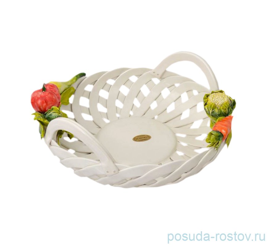 Корзина 33 см круглая с ручками "Овощи" / 299920