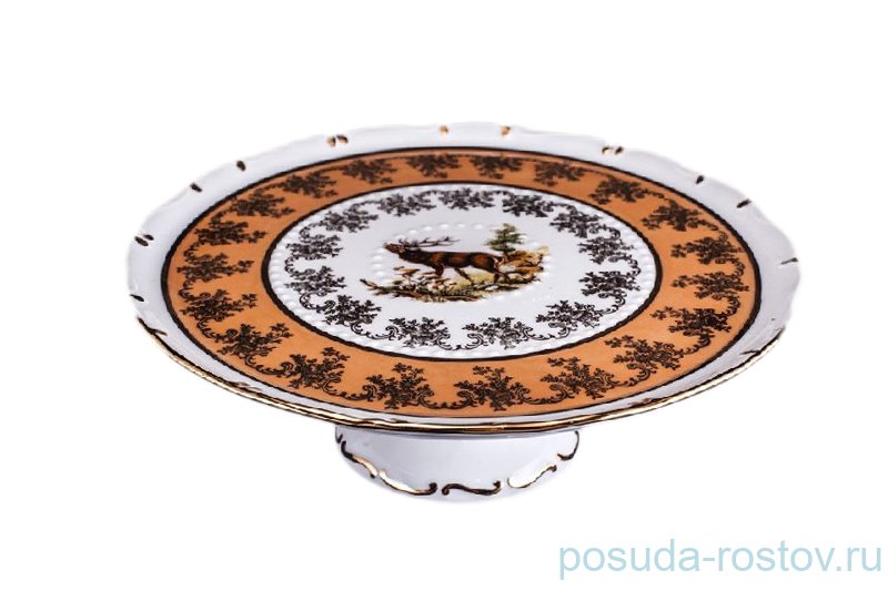Тортница н/н  Bohemia Porcelan Moritz Zdekauer 1810 s.r.o. "Магнолия /Охота бежевая" / 017355