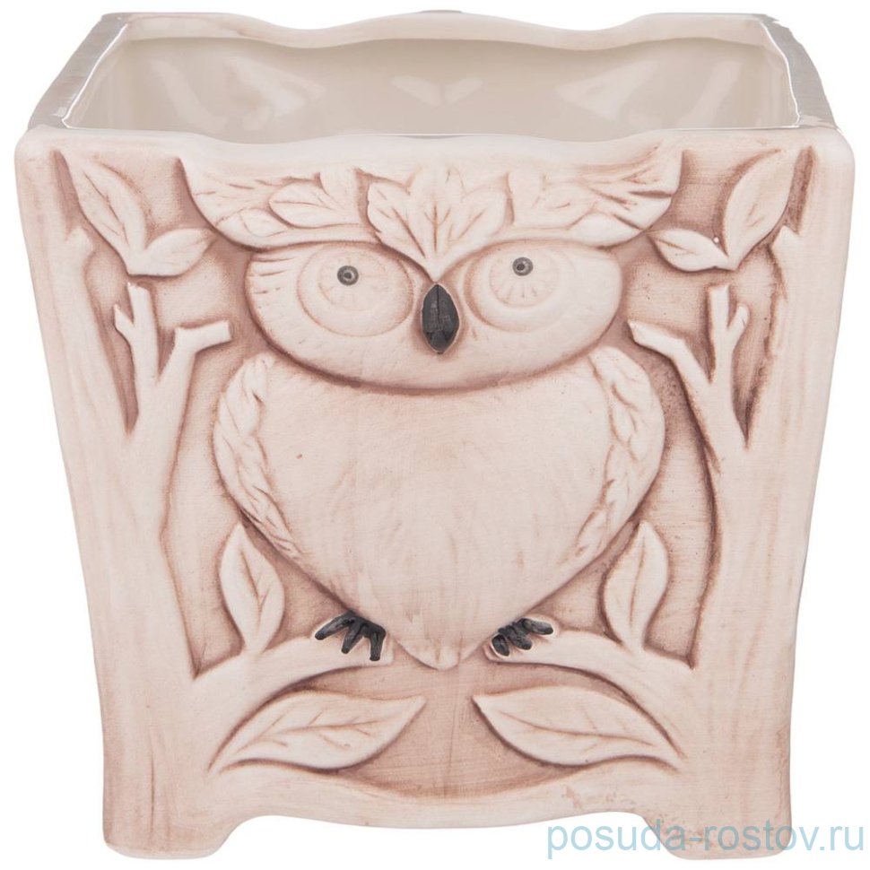 Кашпо для цветов 14 х 14 х 13 см "Сова" / 225697
