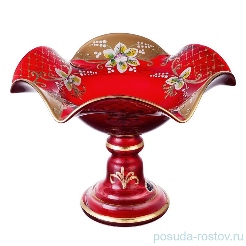 Фруктовница 26 см н/н волна "Лепка красная" SC / 171512