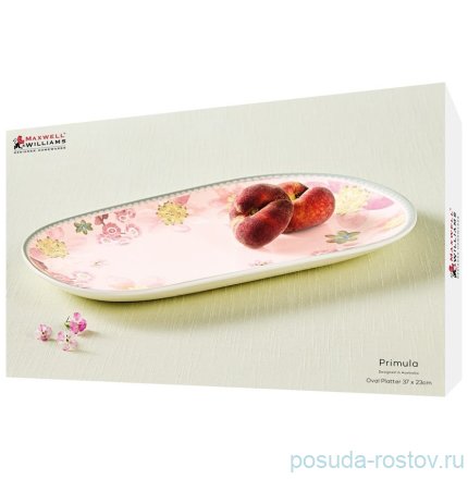 Блюдо 37 х 23 см овальное розовое &quot;Primula&quot; (подарочная упаковка) / 352883