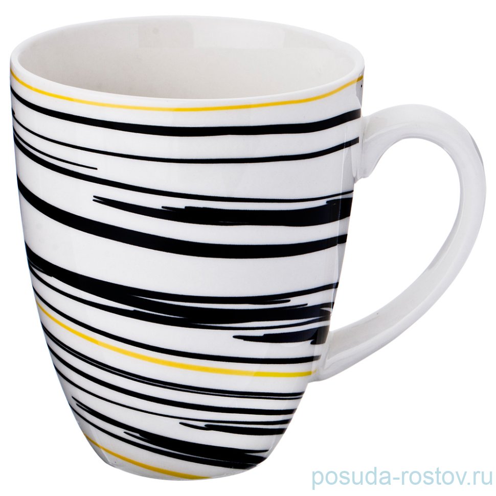 Кружка 350 мл черно-белое "vogue /с жёлтым" / 190452