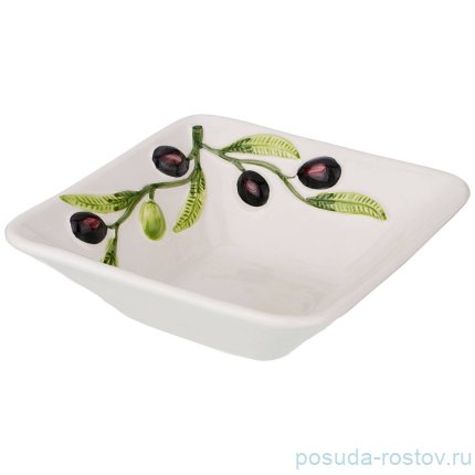 Салатник 18 х 18 см квадратный &quot;оливки&quot; / 215377