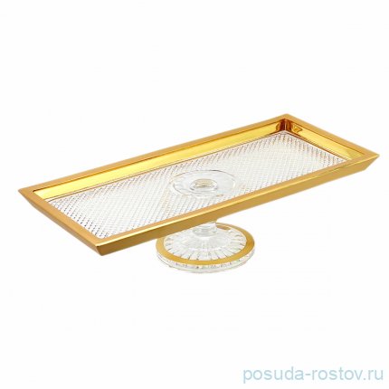 Рулетница 36 см прямоугольная н/н &quot;Фелиция /Матовая полоса /золото&quot; / 274814