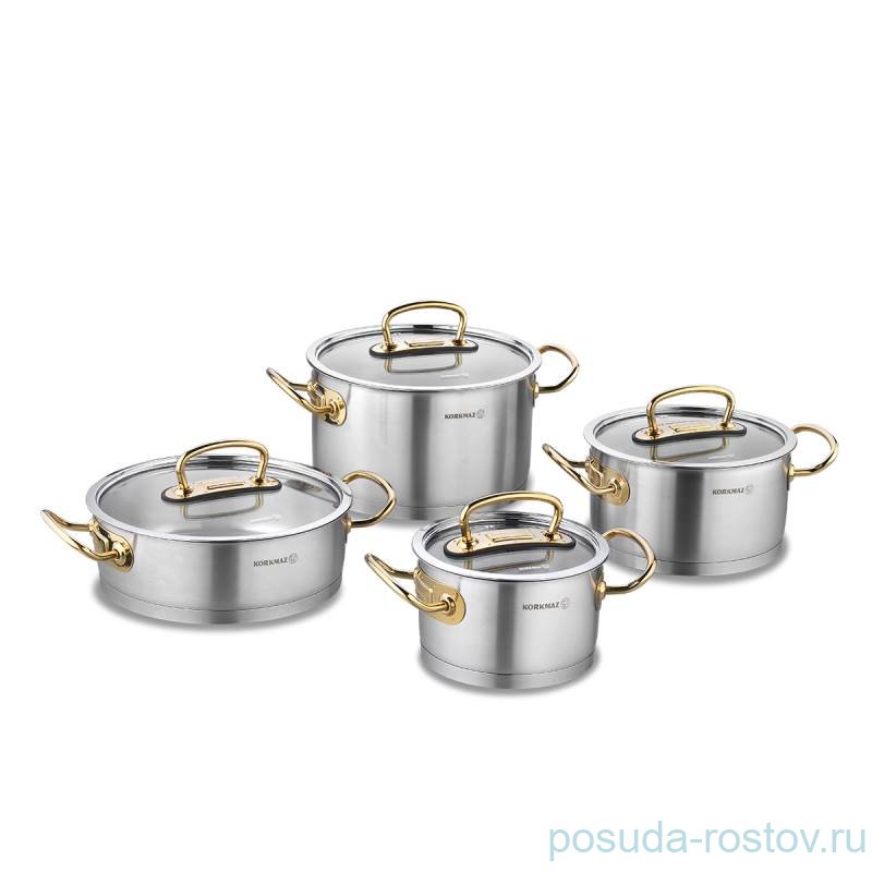 Набор кастрюль 4 предмета с крышками "ProLine Gold" / 272071