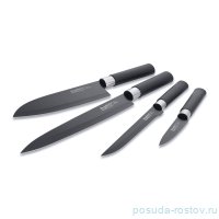 Набор кухонных ножей 4 предмета с керамическим покрытием чёрные &quot;BergHOFF&quot; / 162540