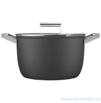 Кастрюля 26 см с крышкой чёрная 7,7 л &quot;Стиль 50-х г.г.&quot; / 303941