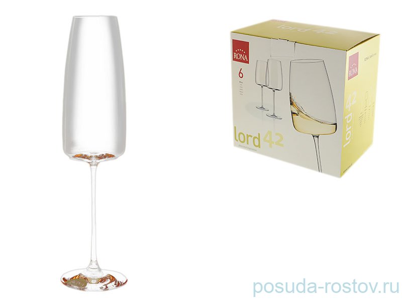 Бокалы для шампанского 340 мл 6 шт "Lord /Карамель" / 170084 Бокалы для шампанского 340 мл 6 шт "Lord /Карамель" / 170084
