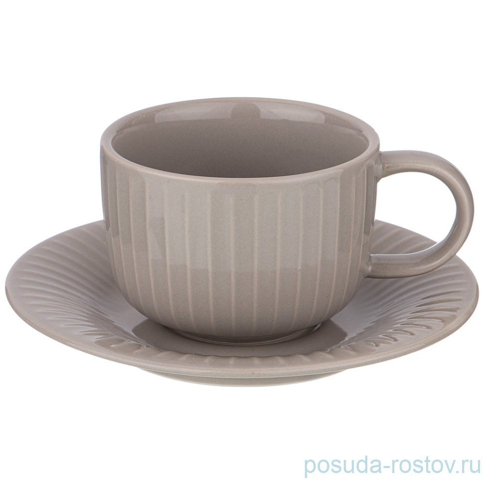 Чайная пара 220 мл "Majesty /Серая" (4шт.) / 207111