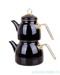 Набор чайников 2 предмета эмалированные (1 л, 2,1 л) черные &quot;ENAMEL COOKWARES&quot; / 295931