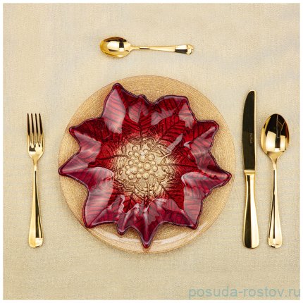 Блюдо 27 х 26 см фигурное &quot;Poinsettia red gold&quot; / 226080