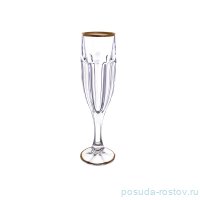 Бокалы для шампанского 150 мл 6 шт &quot;Сафари /Отводка золотом&quot; AS Crystal / 201629