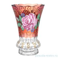 Ваза для цветов 23 см красная &quot;Роза /Роспись&quot; / 333458