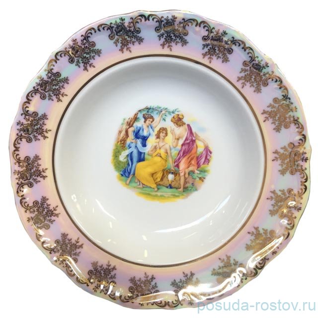 Тарелка 22,5 см 1 шт глубокая "Мария-Тереза /Мадонна перламутр 1" / 109755 Тарелка 22,5 см 1 шт глубокая "Мария-Тереза /Мадонна перламутр 1" / 109755