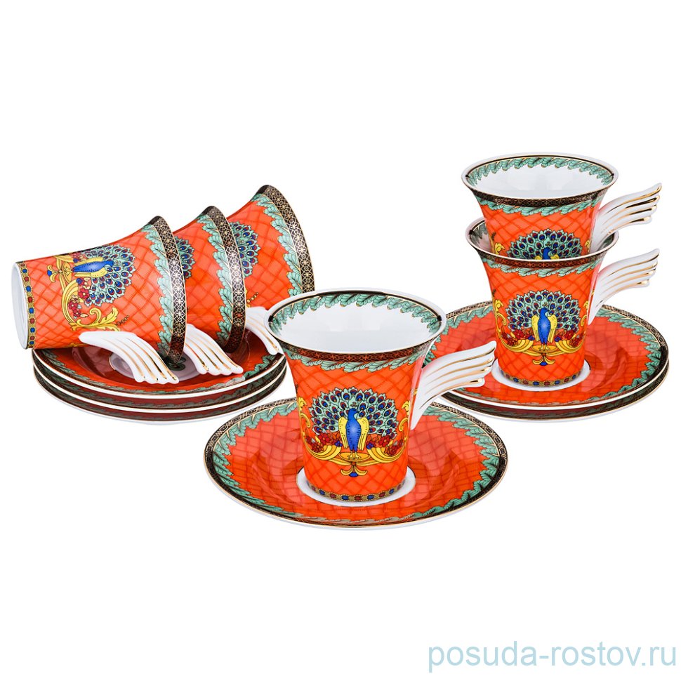 Набор чайных пар 200 мл 6 шт "Павлин" / 187830 Набор чайных пар 200 мл 6 шт "Павлин" / 187830