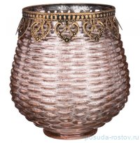 Подсвечник 13 х 13 х 13,5 см &quot;дубай&quot; с металлическими элементами коричневый / 272875