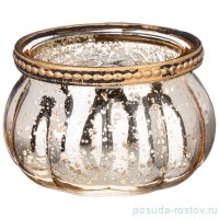 Подсвечник 8,5 х 8,5 х 5,5 см &quot;бухара&quot; с металлическими элементами золотой (2шт.) / 272855