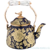 Чайник 2,5 л эмалированный со складывающейся ручкой кобальт &quot;Agness /Ренессанс /Розы&quot; / 210666