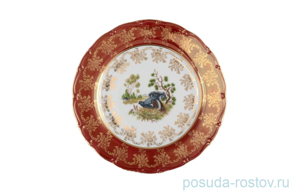 Набор тарелок 25 см 6 шт Bohemia Porcelan Moritz Zdekauer 1810 s.r.o. "Магнолия /Охота красная" / 038335 Набор тарелок 25 см 6 шт Bohemia Porcelan Moritz Zdekauer 1810 s.r.o. "Магнолия /Охота красная" / 038335