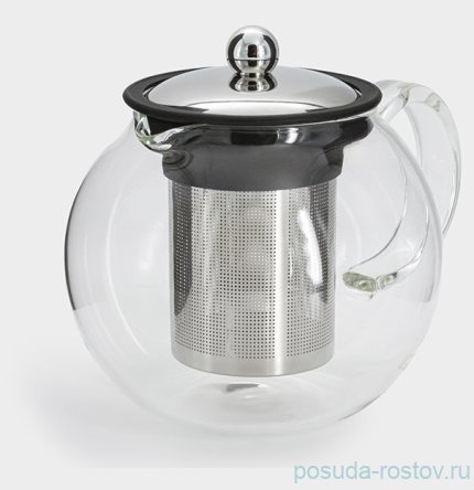 Заварочный чайник 1,2 л  серебристо-черный &quot;Base black&quot; / 378534
