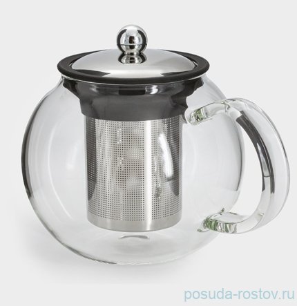 Заварочный чайник 1,2 л  серебристо-черный &quot;Base black&quot; / 378534