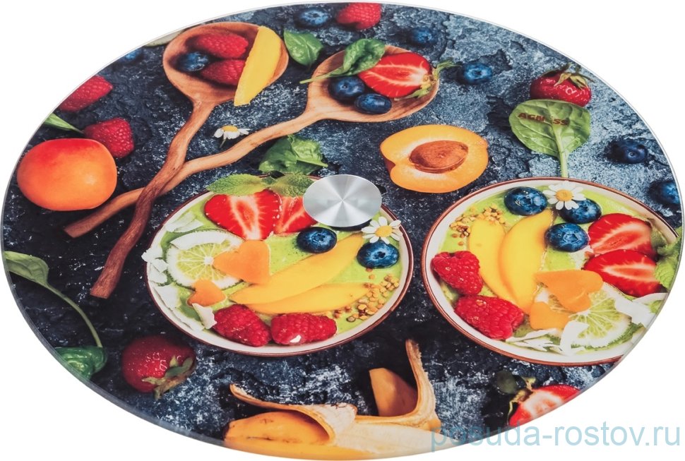 Блюдо 32 х 7 см вращающееся круглое "Фруктовый рай" / 190184