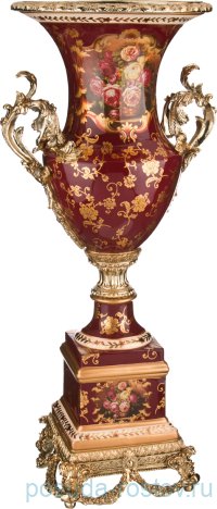Ваза для цветов 82 см н/н бордовая &quot;Цветы /Lefard&quot; / 191207