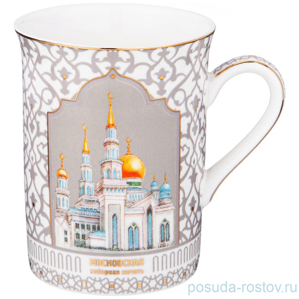 Кружка 400 мл серая высокая "Мечеть" / 340062