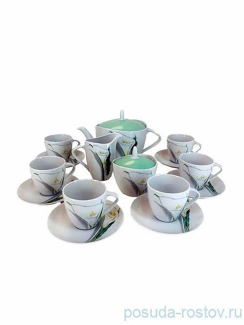 Чайный сервиз на 6 персон 15 предметов "Сильвия /Каллы" / 232120