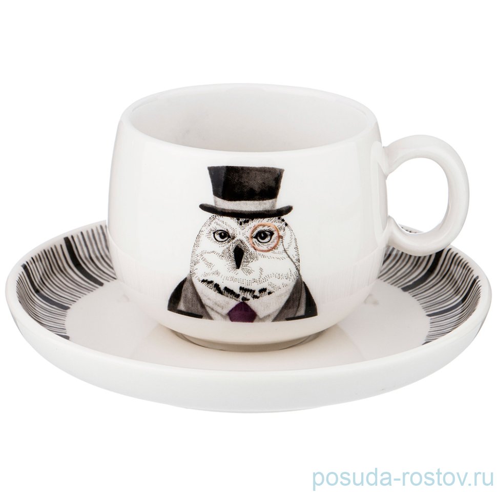 Чайная пара 260 мл 1 шт "Fashion Animals /Филин" / 213581