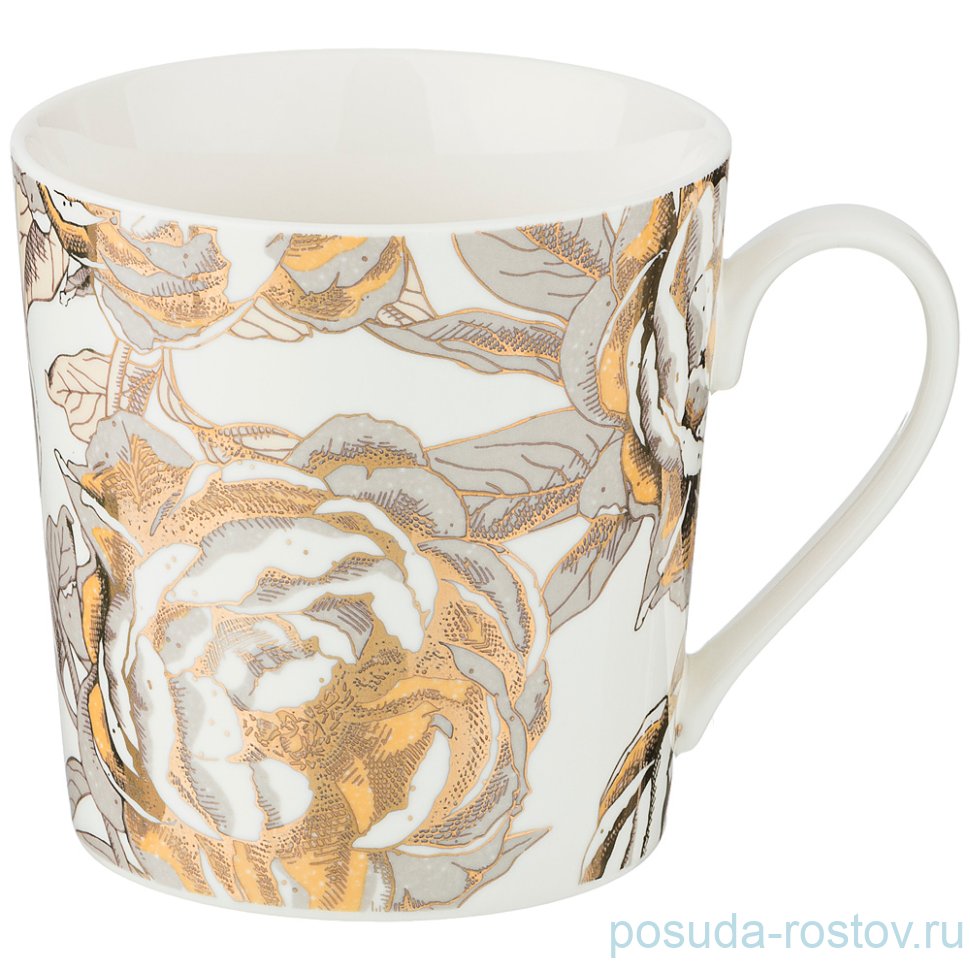 Кружка 400 мл белая "Golden rose" / 208441