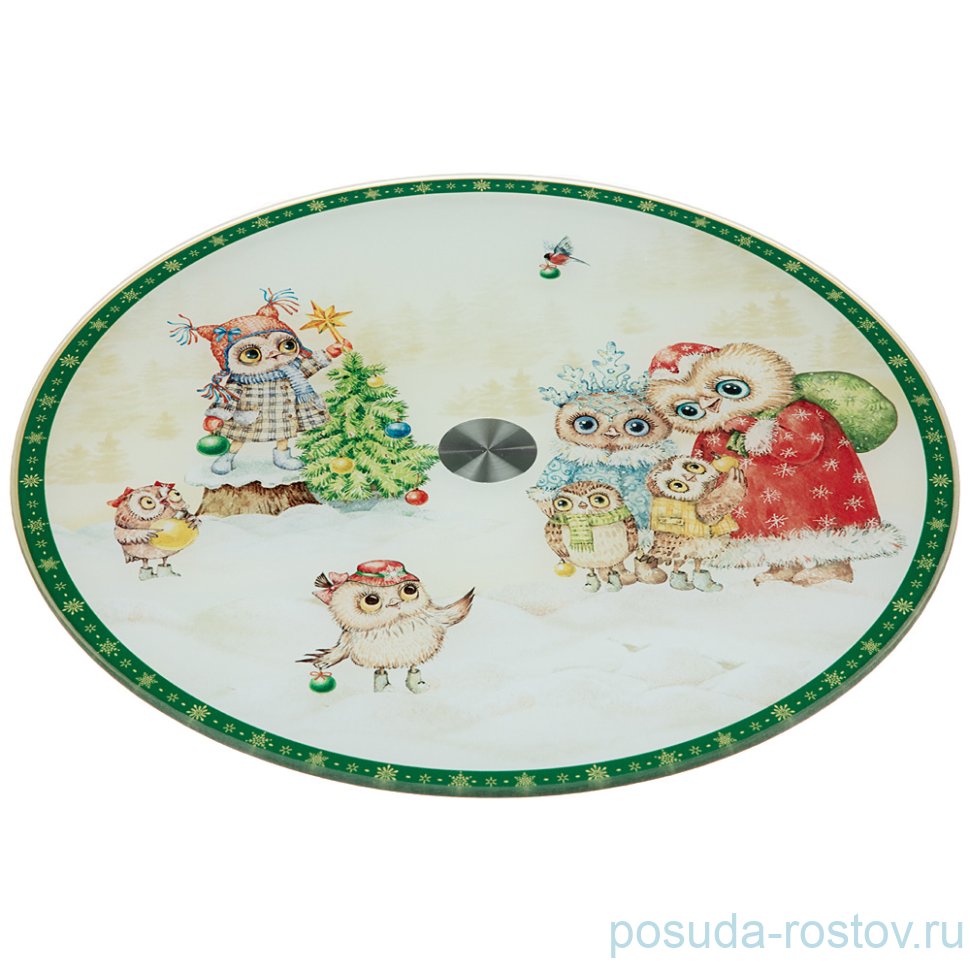 Блюдо 32 х 3 см вращающееся "совы" / 224900