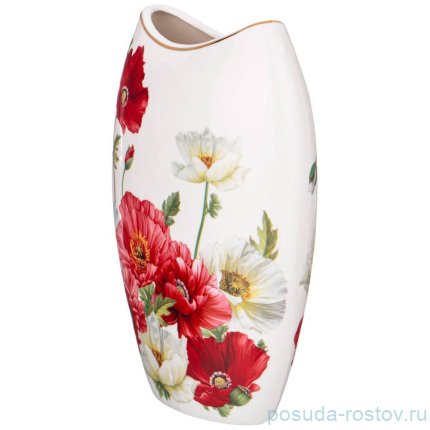 Ваза для цветов 20,5 см белая &quot;маки&quot; / 276105