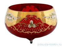 Конфетница 21 см на 3-х ножках &quot;Лепка красная /5408&quot; / 096945