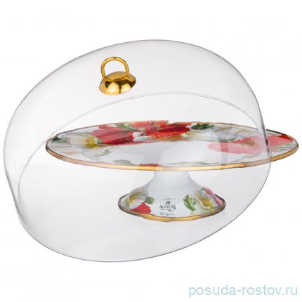 Тортница 30 см с крышкой н/н &quot;Agness /Маки&quot; / 256789