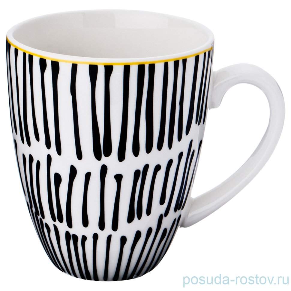Кружка 350 мл черно-белое "Vogue /с жёлтым" / 190458