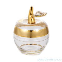 Ваза для конфет с крышкой Яблоко &quot;Матовая полоса /золото&quot;  / 156009