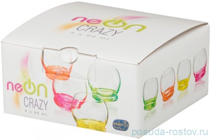 Стопки 60 мл 4 шт &quot;Крези /Неон /Ассорти&quot; / 111330