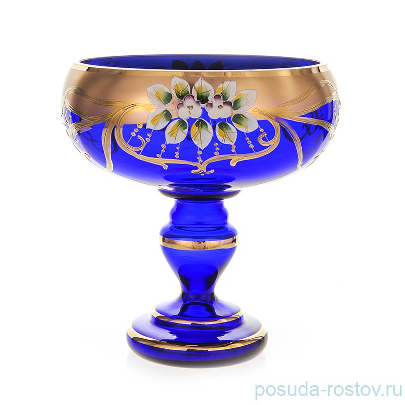 Ваза для конфет 17 см н/н "Лепка синяя" / 092567
